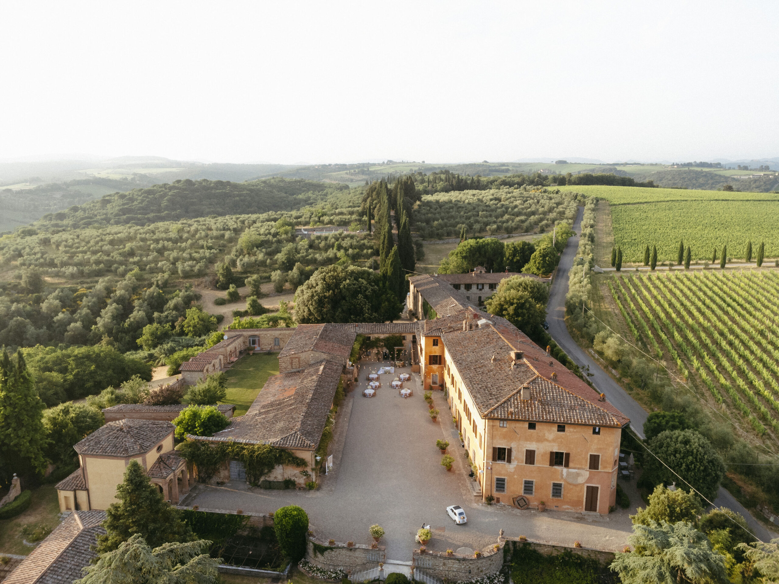 Aerial view of Villa Catignano
